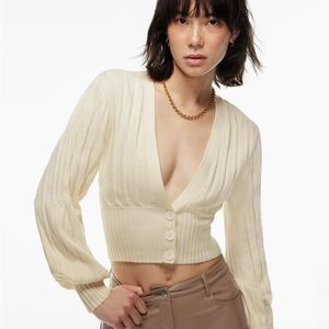Aritzia Wilfred Plunge Front Cardigan